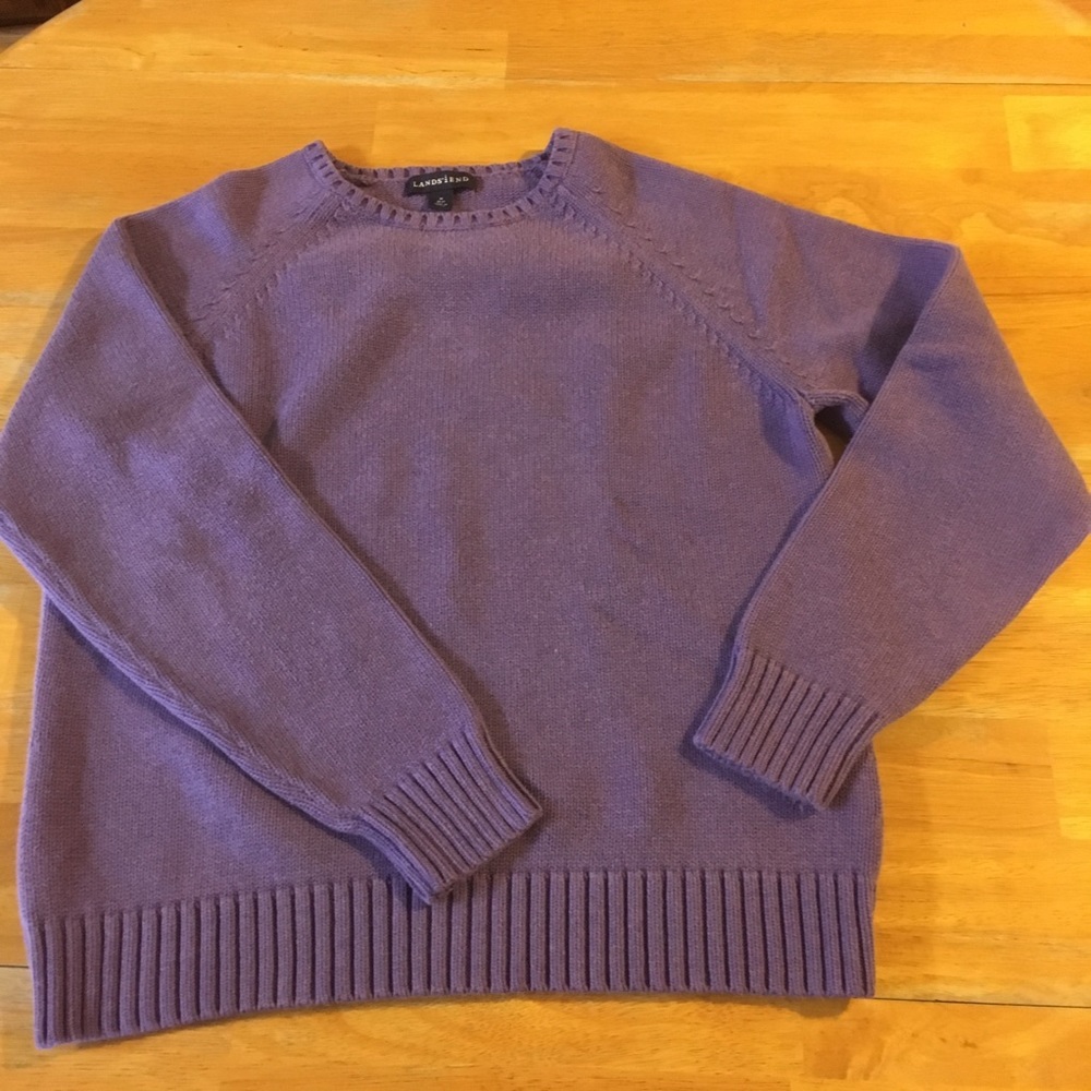 Lands End Purple Crew-Neck Sweater